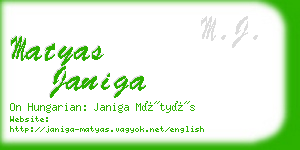 matyas janiga business card